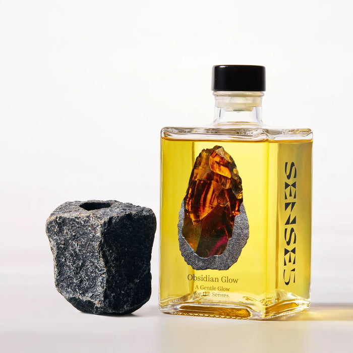 Obsidian Glow Saunaaufguss-Flasche mit Bernstein-Ritualstein von SENSE5